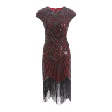 Cap Sleeve Tassel Sequin 1920s Retro Party Dress