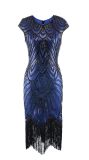 Cap Sleeve Tassel Sequin 1920s Retro Party Dress