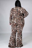 Leopard Print  Flare Jumpsuit (without Mask)