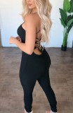 Black Ribbed Cami Bodycon Jumpsuit
