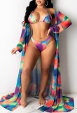Tie Dye Sexy 3PCS Swimwear with Cover Up