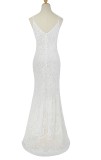 White Lace Cami Mermaid Evening Dress