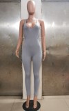 Grey Sleeveless Blank Bodycon Jumpsuit