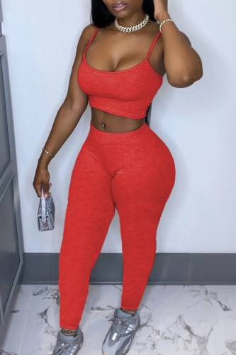 Red Cami Top & Pants Matching Set