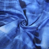 Blue Tie Dye High Waist Halter Maxi Dress