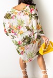 Floral Cami Top and Shorts with Cover Up 3PCS