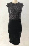 Black Sequin Embellished Formal Midi Dress