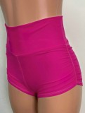 Pink High Waisted Sports Shorts