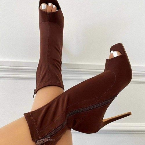 Stylish Open Toe Thin High Heel Boots for Women