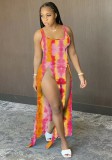 Tie Dye High Slit Sleeveless Maxi Dress