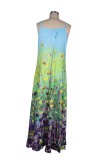 Sexy Casual Floral Cami V-Neck Maxi Dress