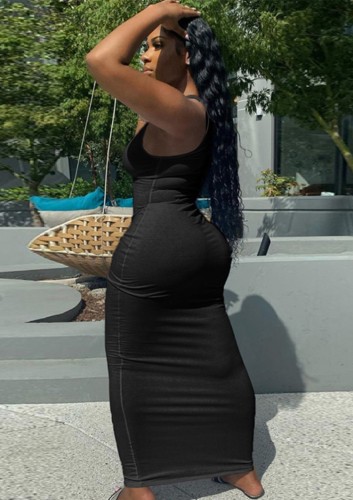 Black Sexy Bodycon Long Tank Dress