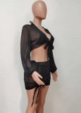 Sexy Bikini with Transparent Skirt Cover Up 4PCS Set