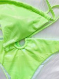 Neon Strapless Wrap Around O-Ring Two Piece Swimwear