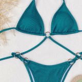 Green O-Ring Halter Sexy Bikini Set