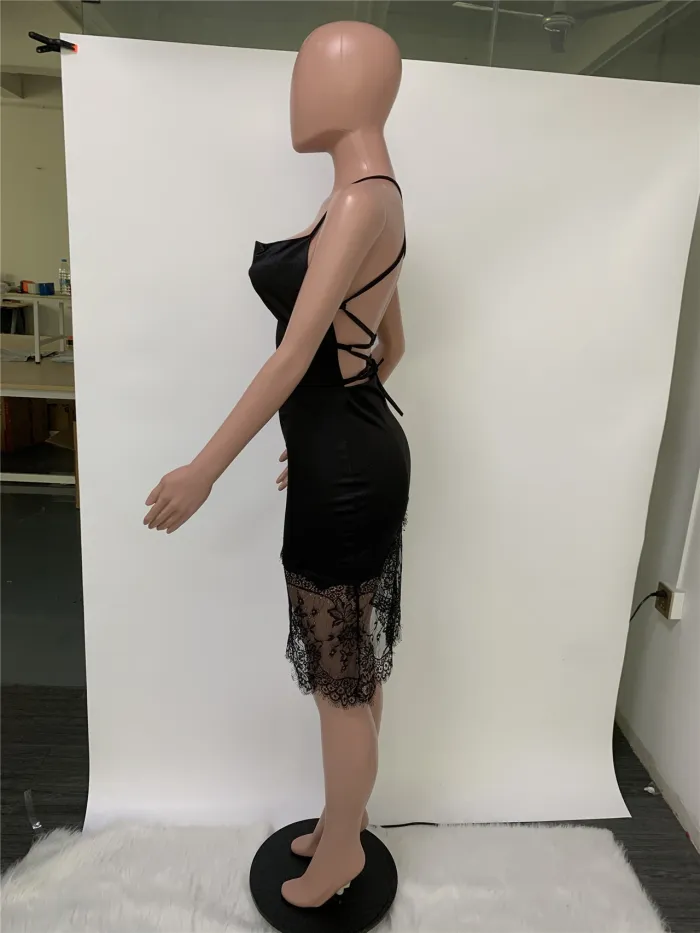 Lace Patchwork Sexy Cami Dress