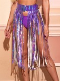 Sexy Purple Tassel Skirt