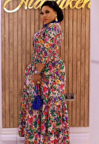 African Style Floral Maxi Dress