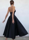 Formal Black High Waist Cami Long Prom Dress
