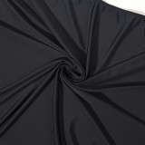 Black Sexy Hollow Out Irregular Halter Long Dress