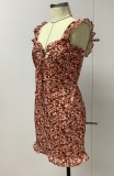 Floral Ruffle Sexy Cami Mini Dress