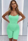 Green Sexy Bodycon Strap Wrap Around Rompers