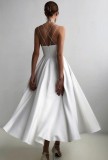 Formal White High Waist Cami Long Prom Dress