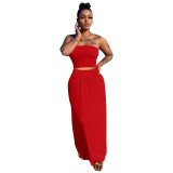 Red Sexy Bandeau Top and Long Skirt 2PCS Set
