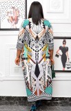 Plus Size Print African Style Two Piece Pants Set