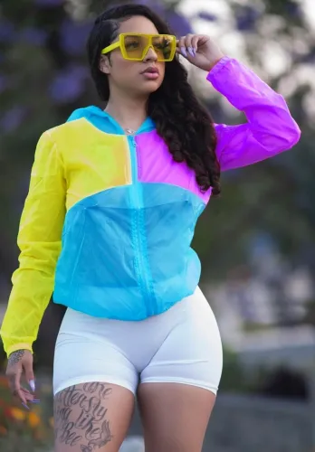 Wholesale Colorblock Sun Protection Hooded Jacket