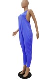 Baggy Blue Halter Loose Jumpsuit