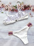 White Underwired Bikini Set with Contrast Details