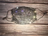 Rhinestone Hollow Out Black Face Mask