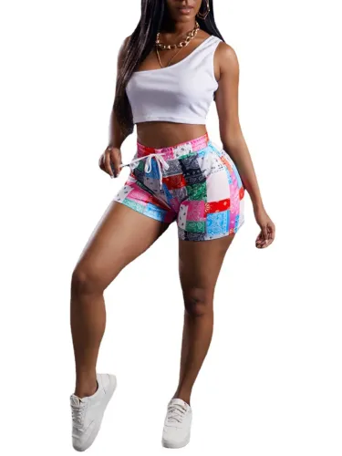 Paisley Print Casual Drawstring Beach Shorts