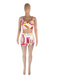 Sexy Geometric Print Matching Two Piece Skirts Set