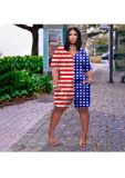 Independence Day Flag Print Plus Size Jumpsuit