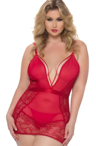 Sexy Red Lace Lingerie Set