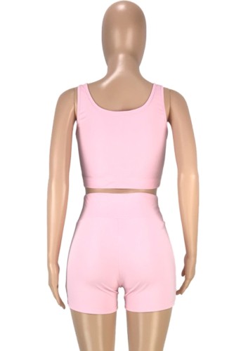 Pink Cop Tank and Biker Shorts 2 Pieces