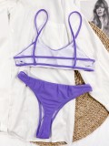 Purple Sexy Thong Bikini Set