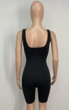 Black Sexy Cut Out Knot Sleeveless Bodycon Rompers