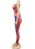 Colorful Hollow Out Sexy Bodycon Sleeveless Jumpsuit