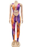 Colorful Hollow Out Sexy Bodycon Sleeveless Jumpsuit
