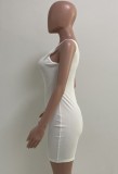 One Shoulder White Sexy Bodycon Rompers