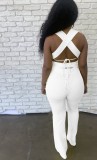 White Sexy Multiway Crop Top and Pants 2pcs Set