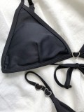 Black Sexy Heart Trim Bikini Set