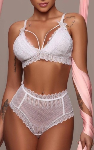 Sexy White Bra and Pantie Underwear Set
