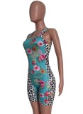 Sexy Floral & Leopard Sleeveless Bodycon Rompers