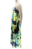 Plus Size Tie Dye Loose Sexy Maxi Dress