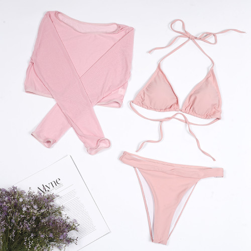 3PACK Pink Bikini Set with Matching Cover Up