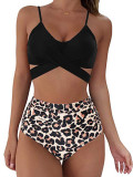 Print Wrapped High Waisted Bikini Set